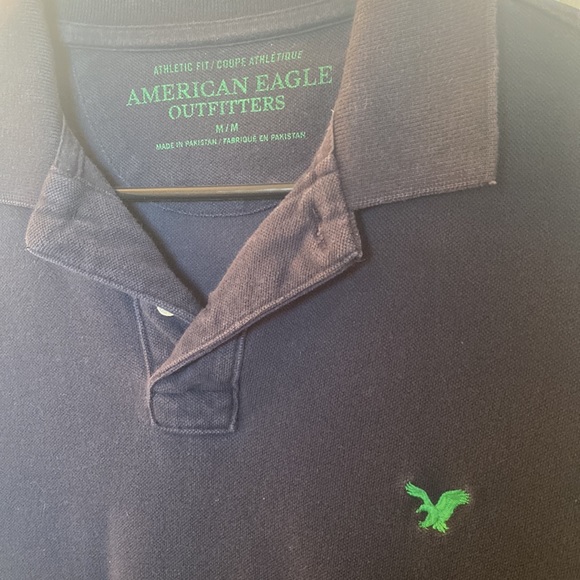 Mens American Eagle Medium Navy Blue Polo - Picture 3 of 4
